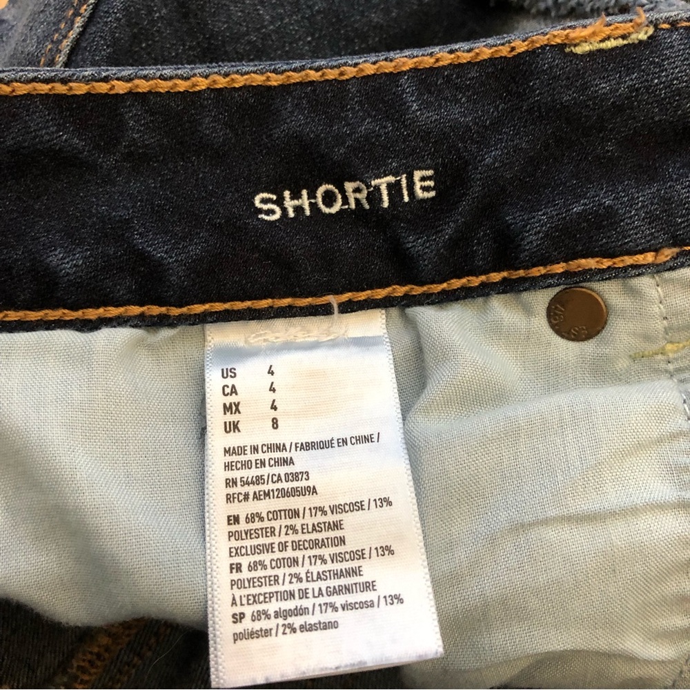 Women’s American Eagle Blue denim Super Stretch Shortie shorts size 4 - Picture 8 of 12